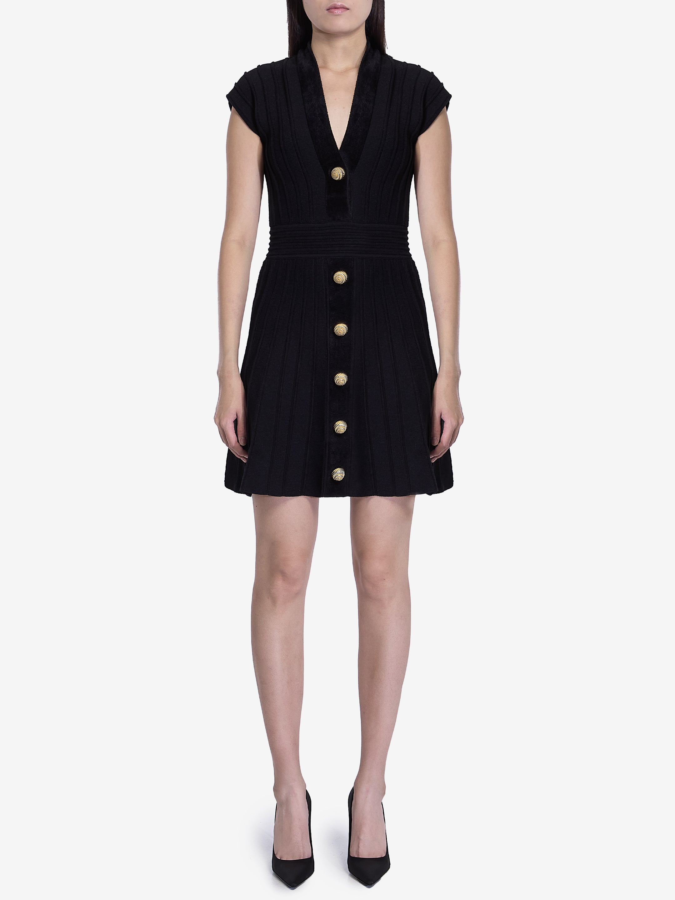 BALMAIN Elegant Velvet Dress for Women - Size 36