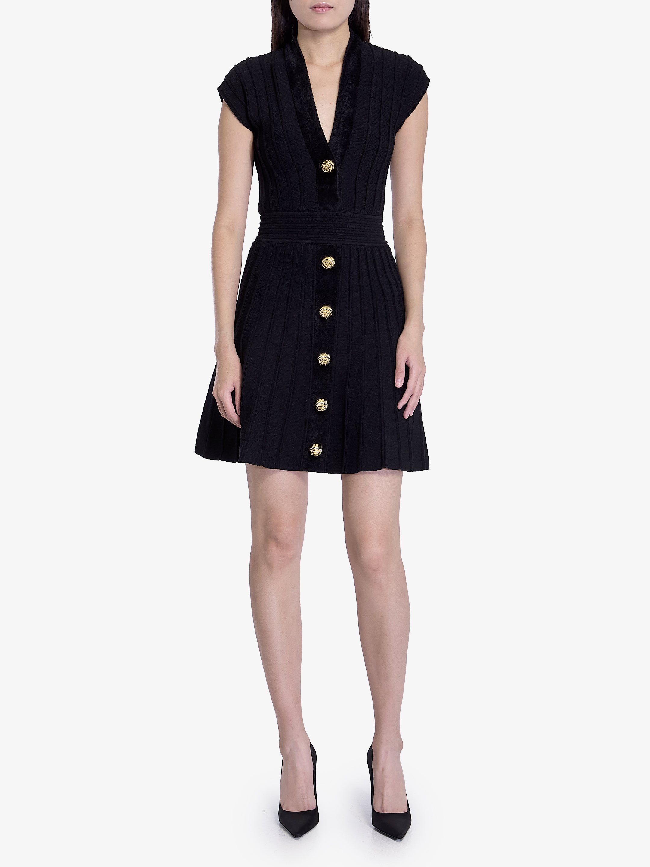 BALMAIN Elegant Velvet Dress for Women - Size 36