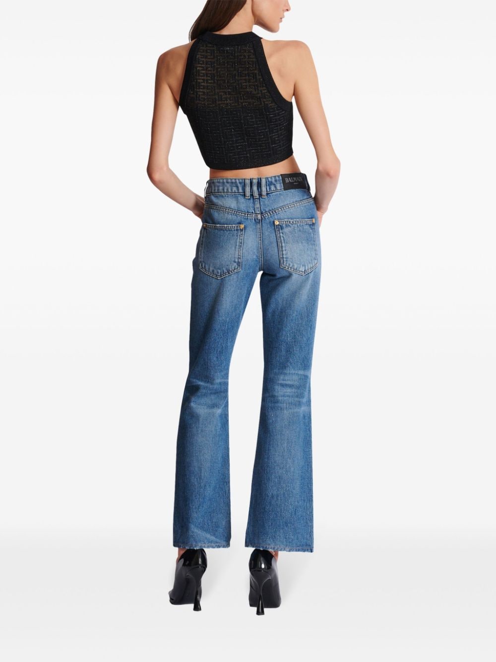 BALMAIN Signature Monogram Halterneck Mini Top