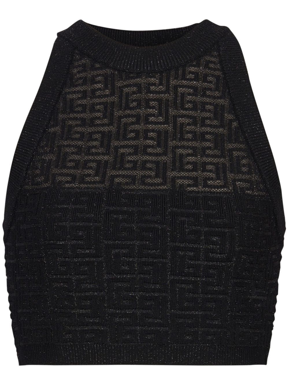 BALMAIN Signature Monogram Halterneck Mini Top