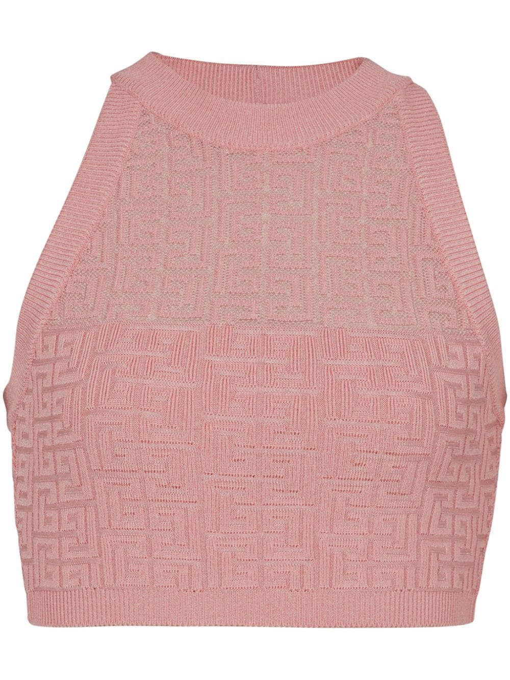 BALMAIN Monogram Halterneck Top