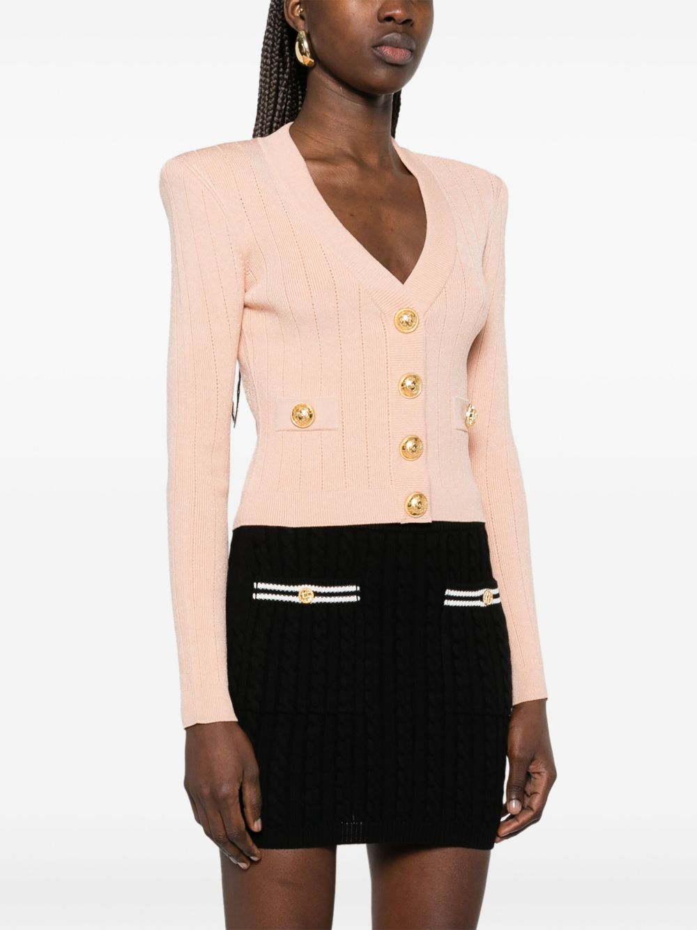 BALMAIN Buttoned V-Necked Cardigan for Women