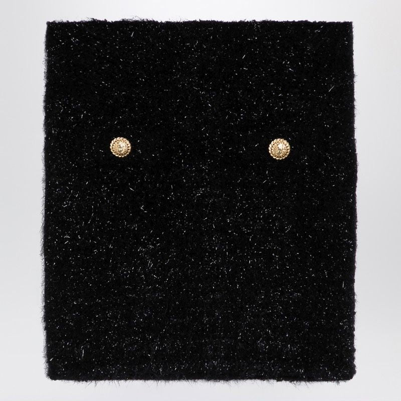 BALMAIN Chic Tweed Miniskirt with Gold Logo Buttons