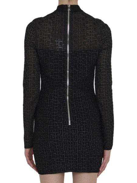 BALMAIN Glittered Knit Mini Dress