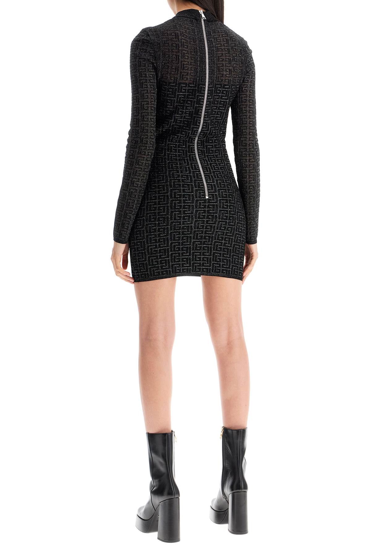 BALMAIN Glittered Knit Mini Dress