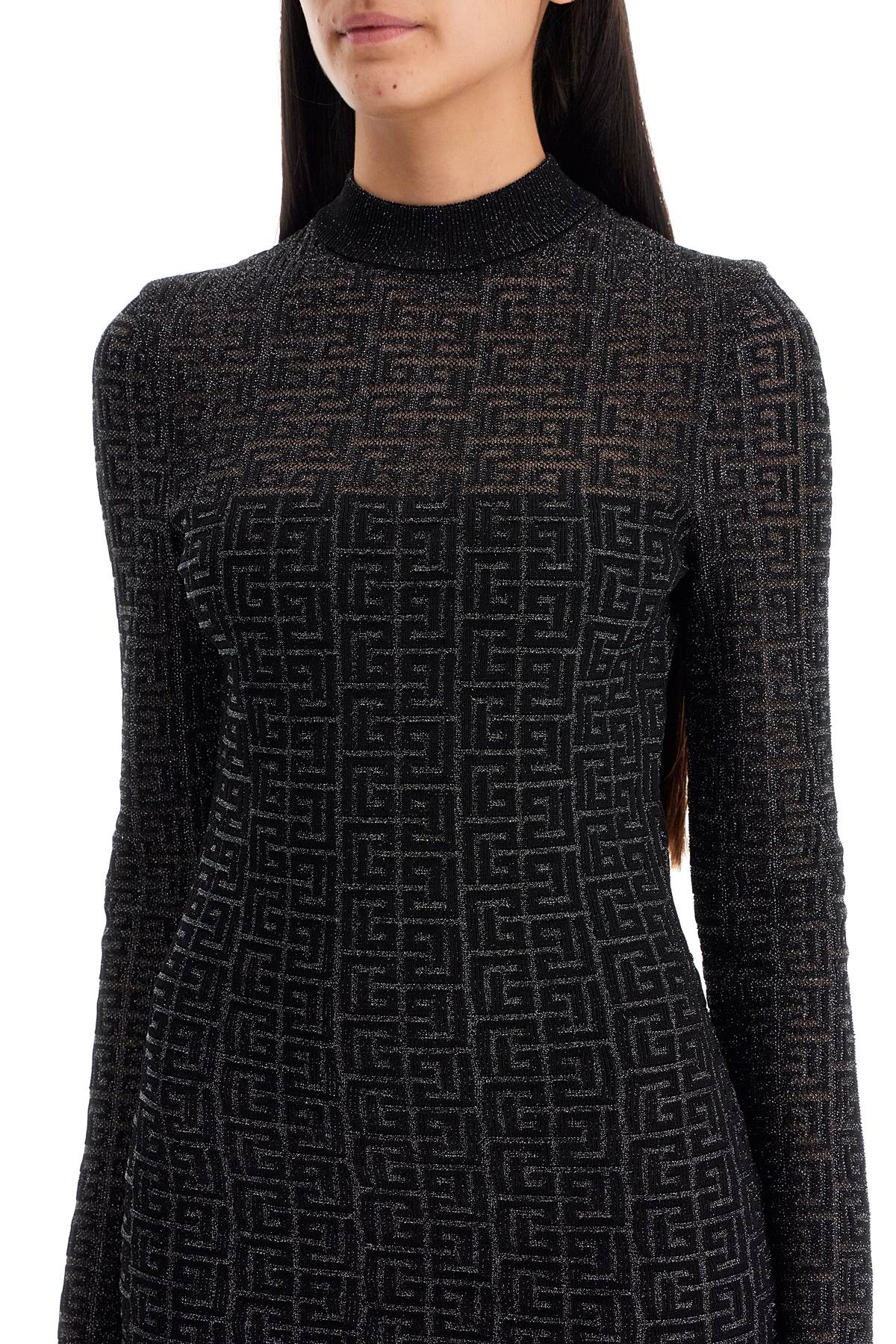 BALMAIN Glittered Knit Mini Dress