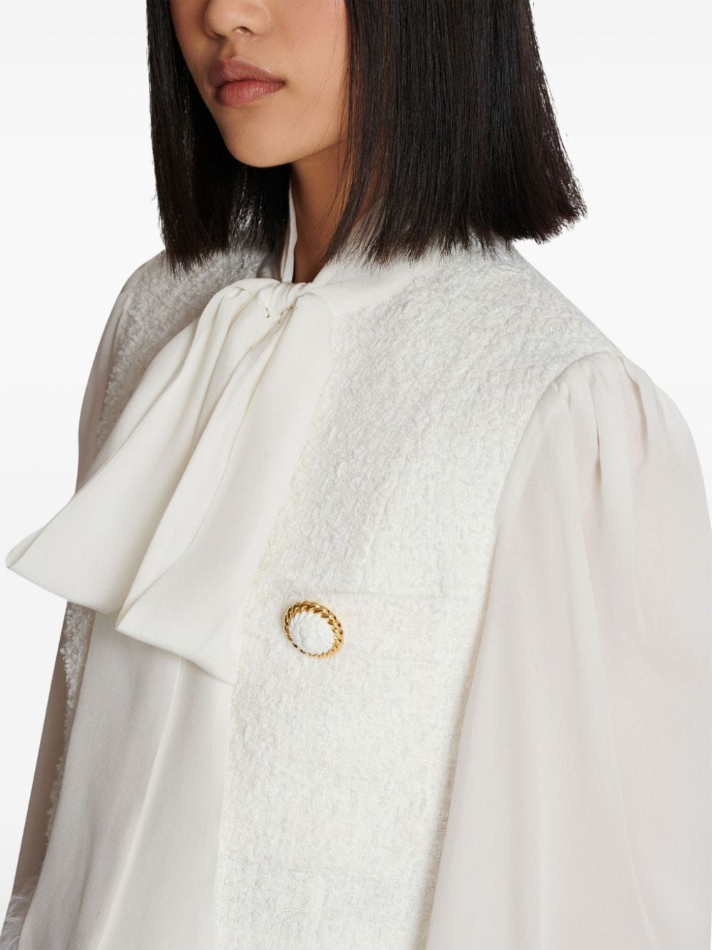 BALMAIN Lavalierre Mini Jacket with Bow Pocket