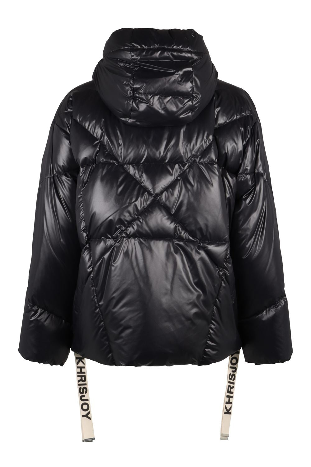 KHRISJOY Hooded Down Jacket with Logoed Ribbons - Size 00/01