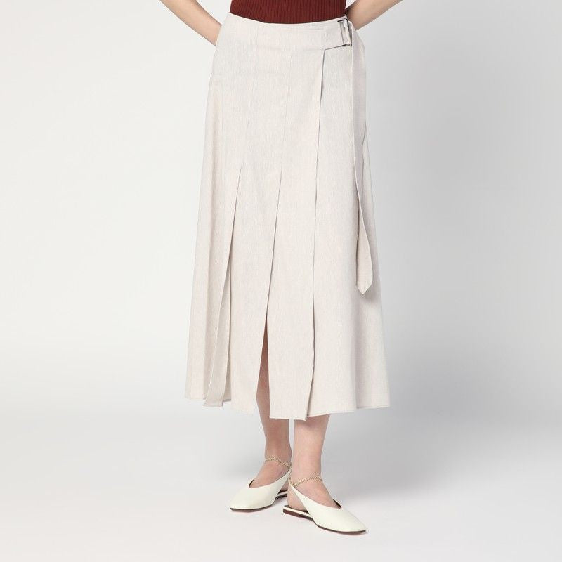 DEPARTMENT FIVE Traxs Midi Skirt with Pleats and Slits