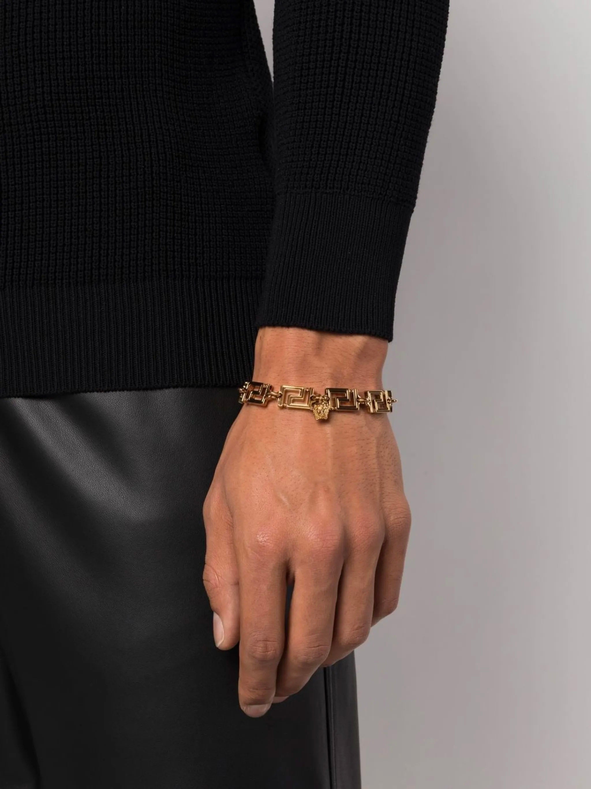 VERSACE Greek Chain Bracelet with Medusa Charm - 17+5 cm