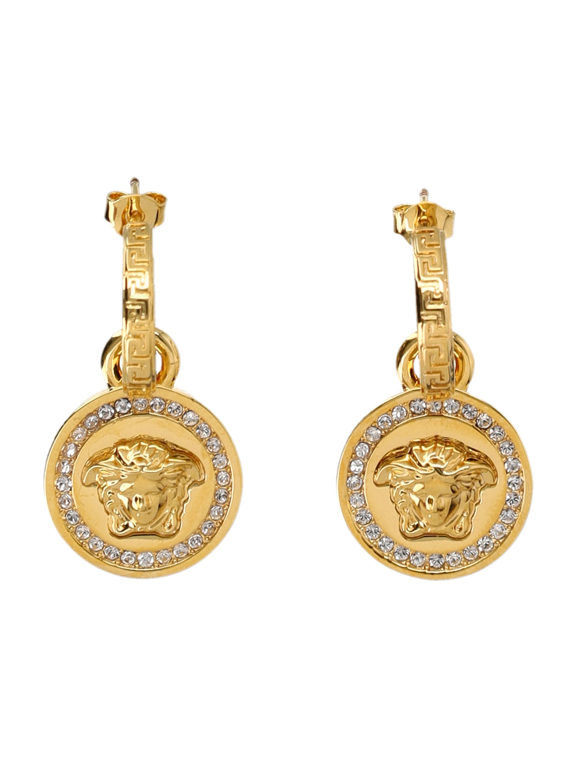 VERSACE Greek Medusa Drop Earrings