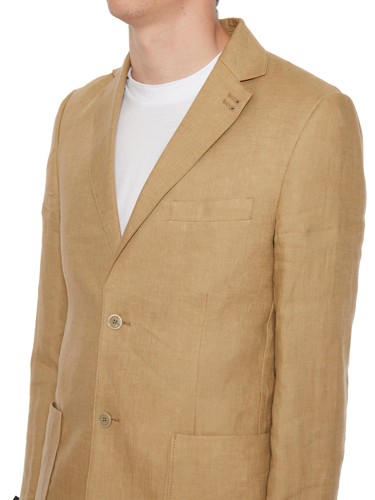 DANIELE ALESSANDRINI Men's Single-Breasted Linen Jacket Size 48