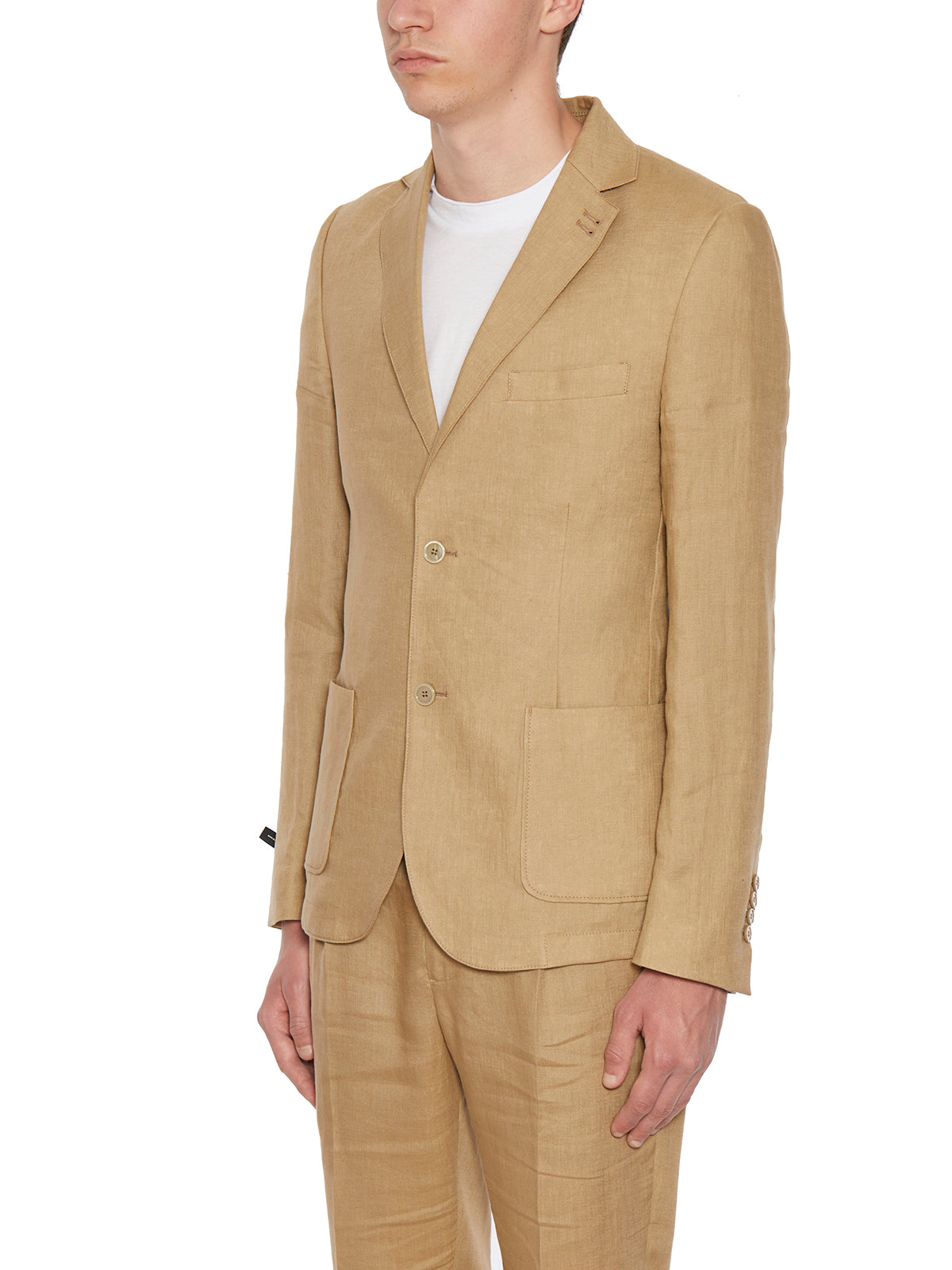 DANIELE ALESSANDRINI Men's Single-Breasted Linen Jacket Size 48