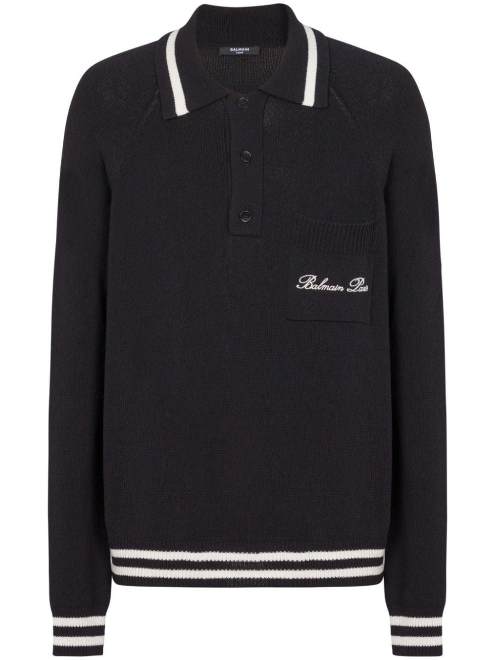 BALMAIN Men's Signature Wool Polo - FW24 Collection