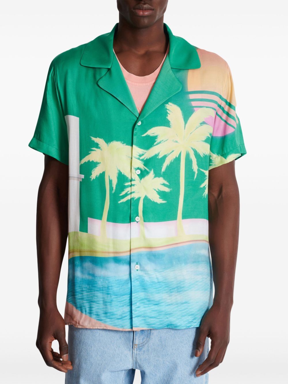 BALMAIN Palm Print Pyjama Shirt for Men