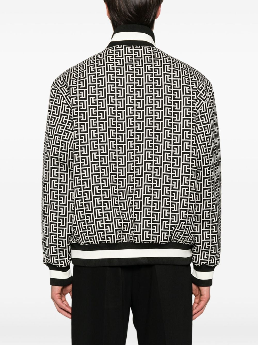 BALMAIN Monogram Jacquard Reversible Bomber Jacket