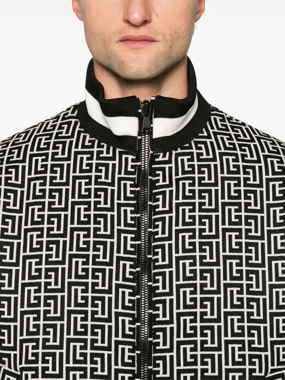 BALMAIN Monogram Jacquard Reversible Bomber Jacket