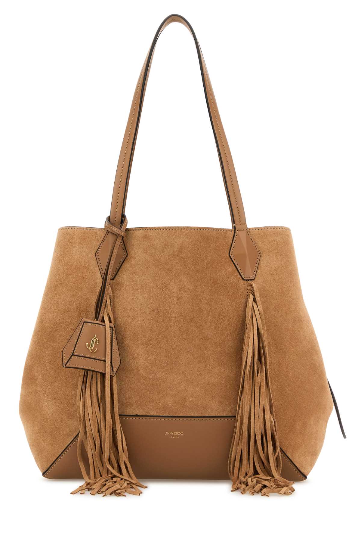 JIMMY CHOO Diamond Suede Shopping Tote Handbag