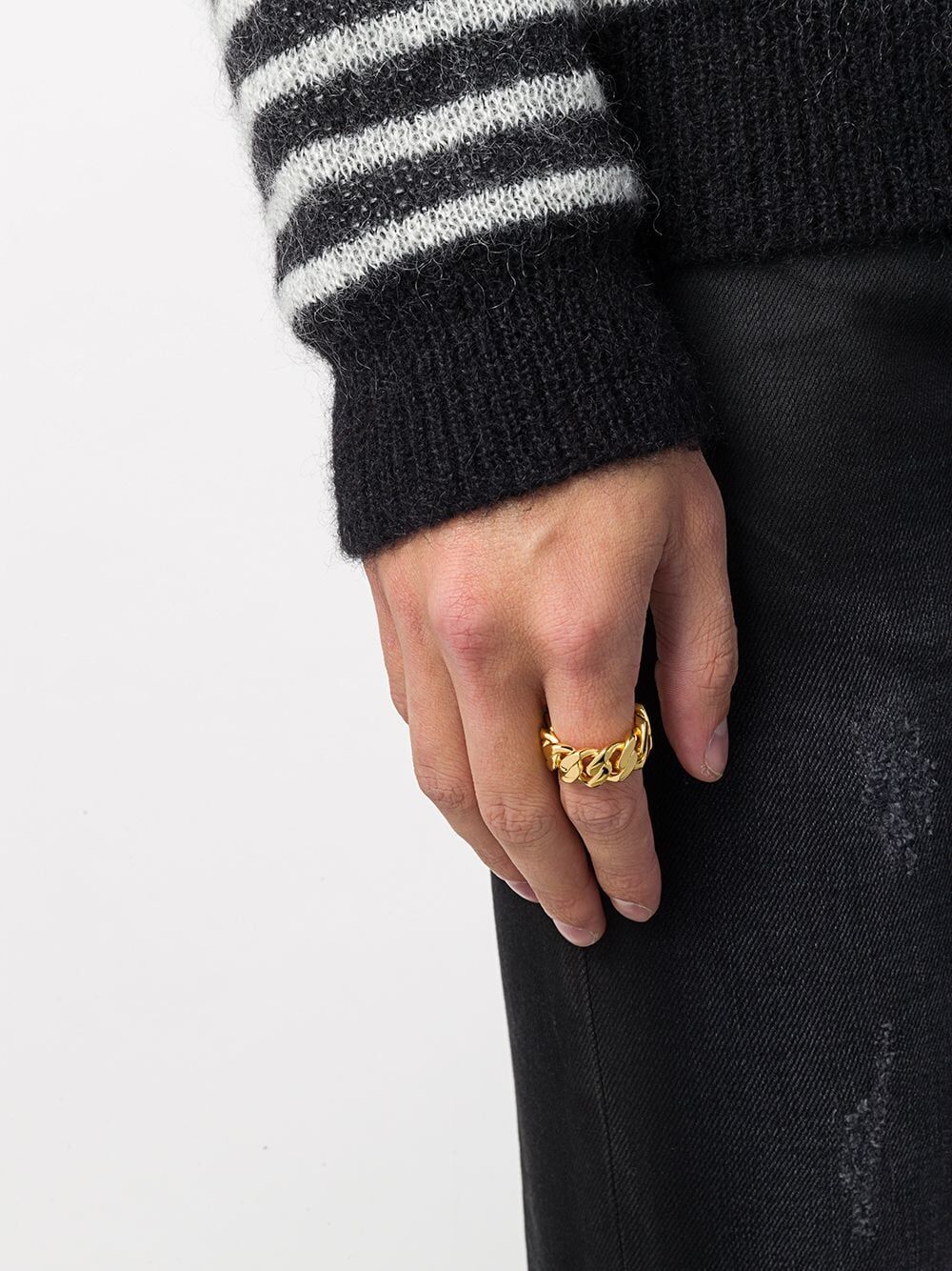 DARKAI Cuban Style Men's Gold Ring - Size XXL