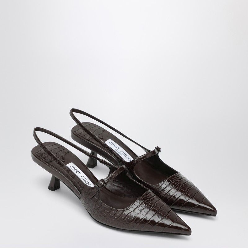 JIMMY CHOO Slingback Décolletés with Crocodile Effect - 45