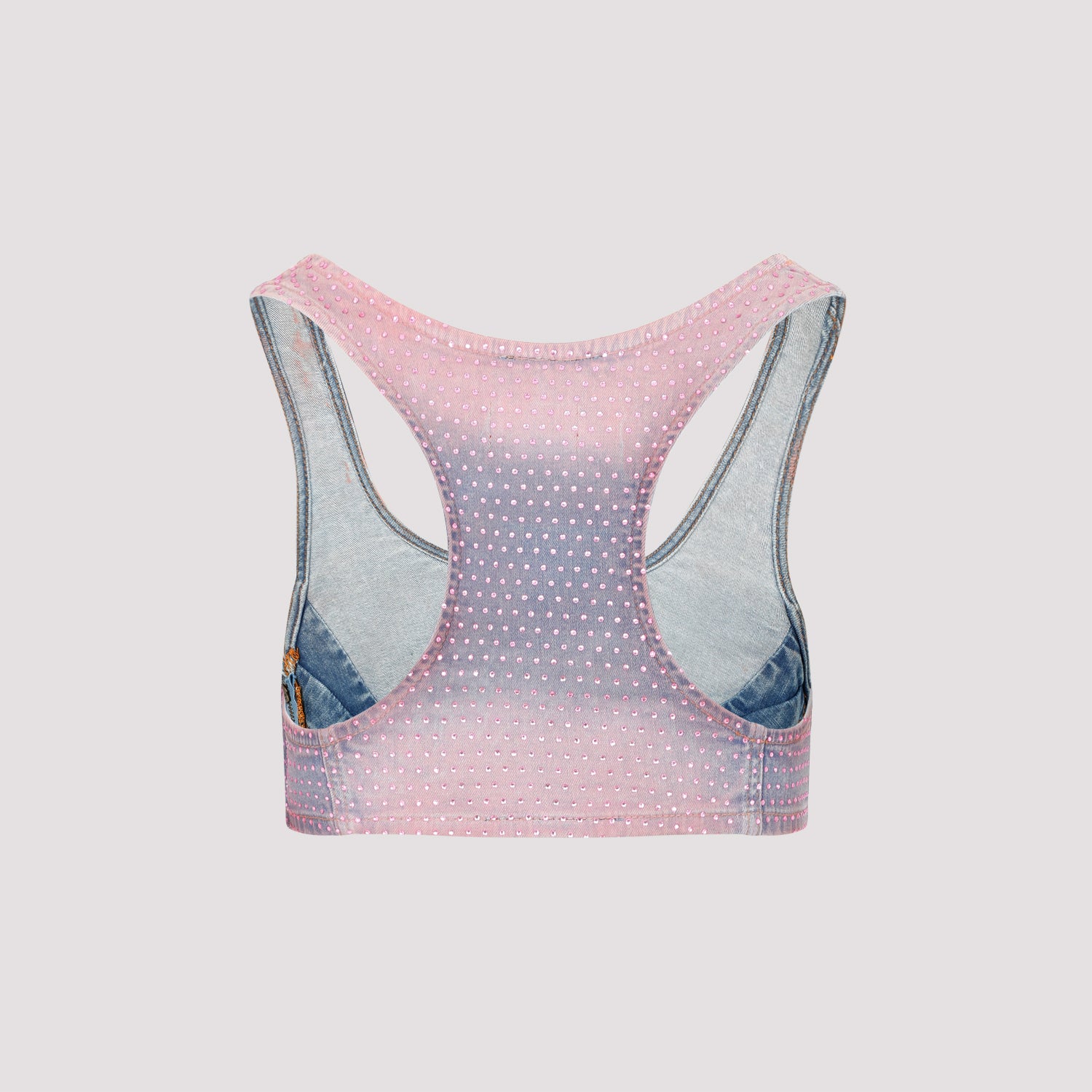 DIESEL Trendy Mini Crop Top with Rhinestone Detail