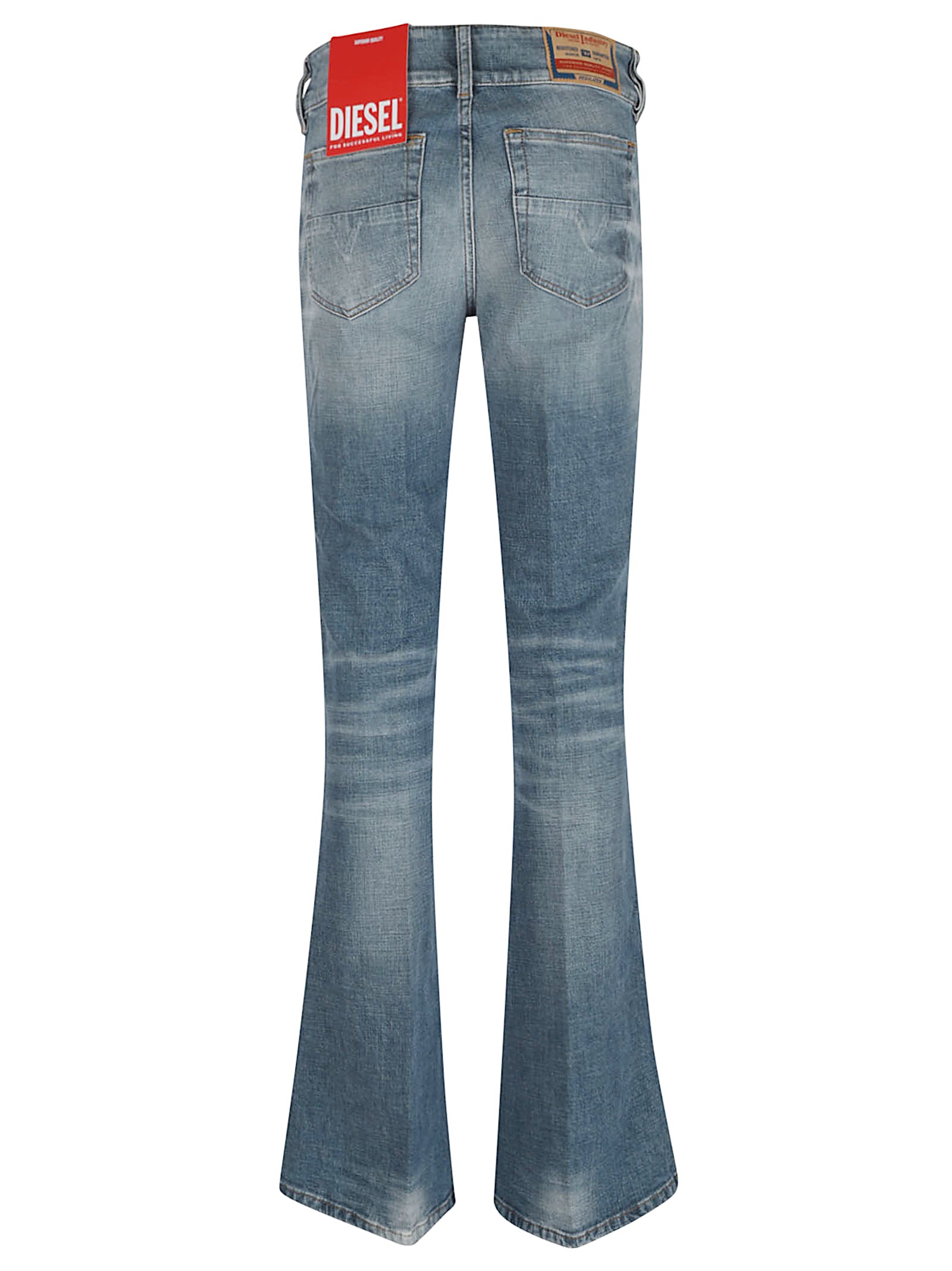 DIESEL Bootcut Jeans with Unique Stitching - Low Rise Design