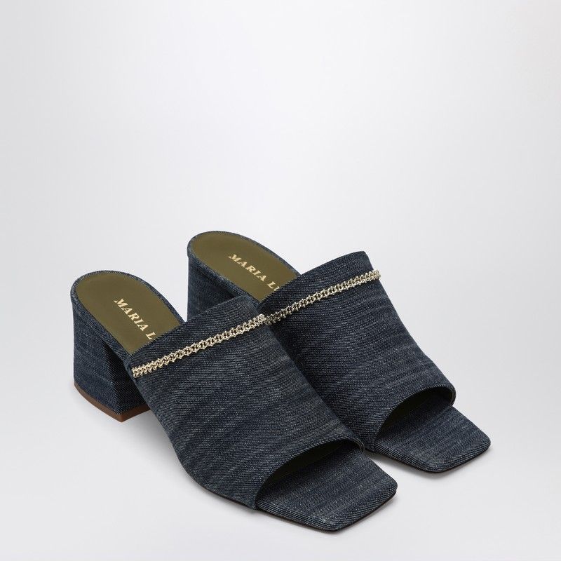 MARIA LUCA High Strap Denim Sandals