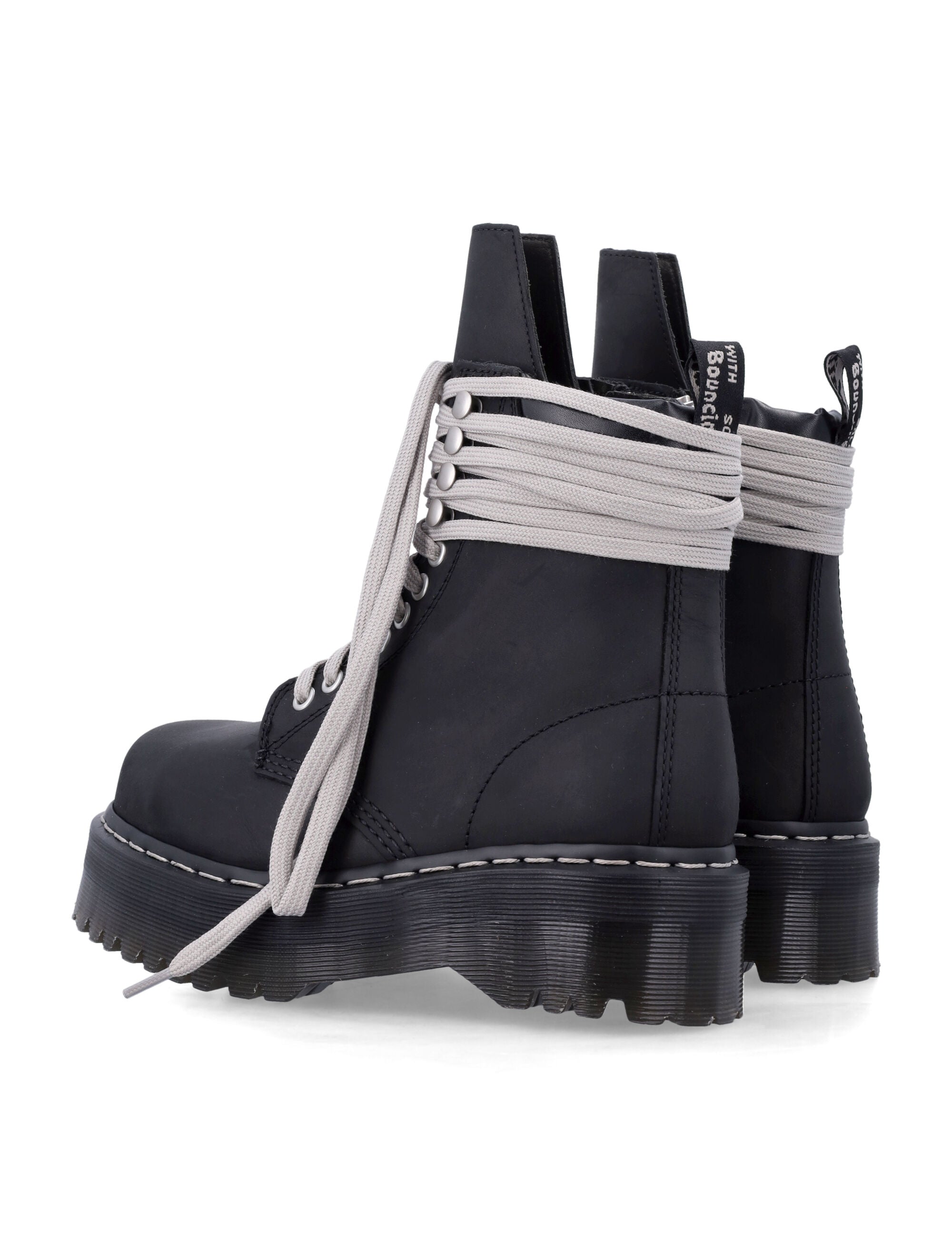RICK OWENS X DR MARTENS Avant-Garde Steel Toe Boots - Men's 1460 Collaboration
