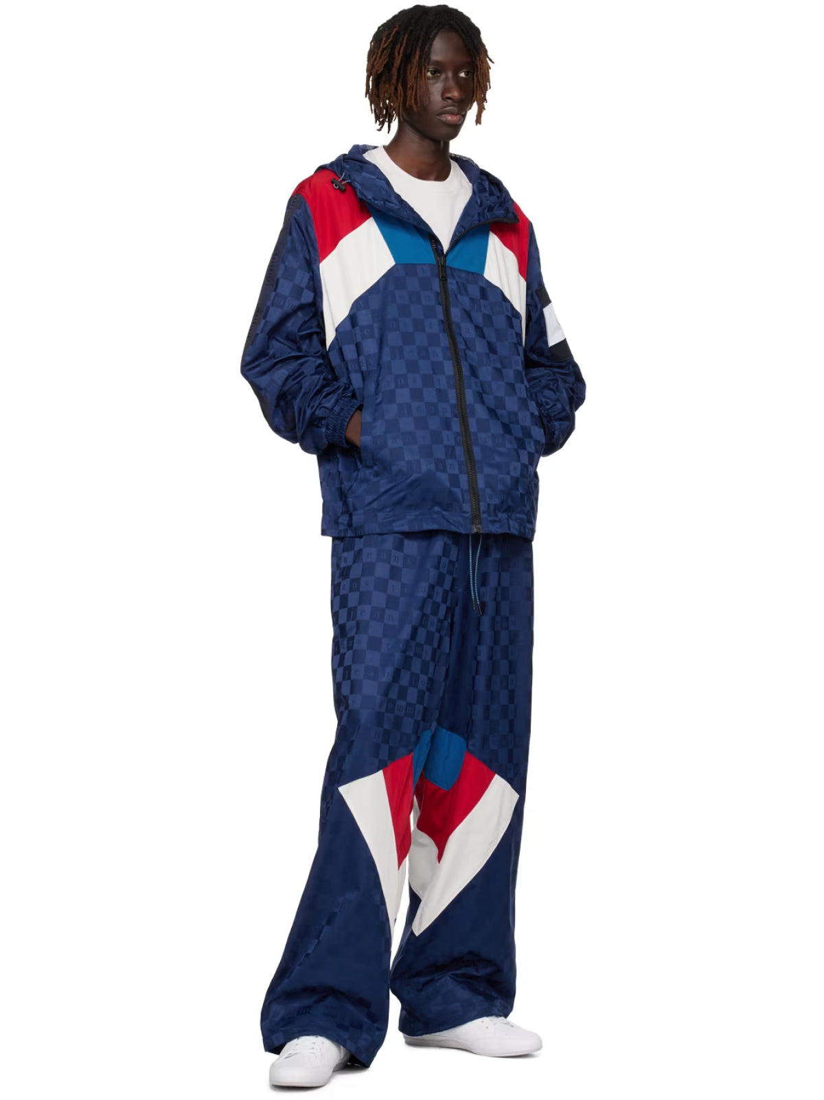 TOMMY HILFIGER Checkerboard Colour-Blocked Hooded Track Jacket