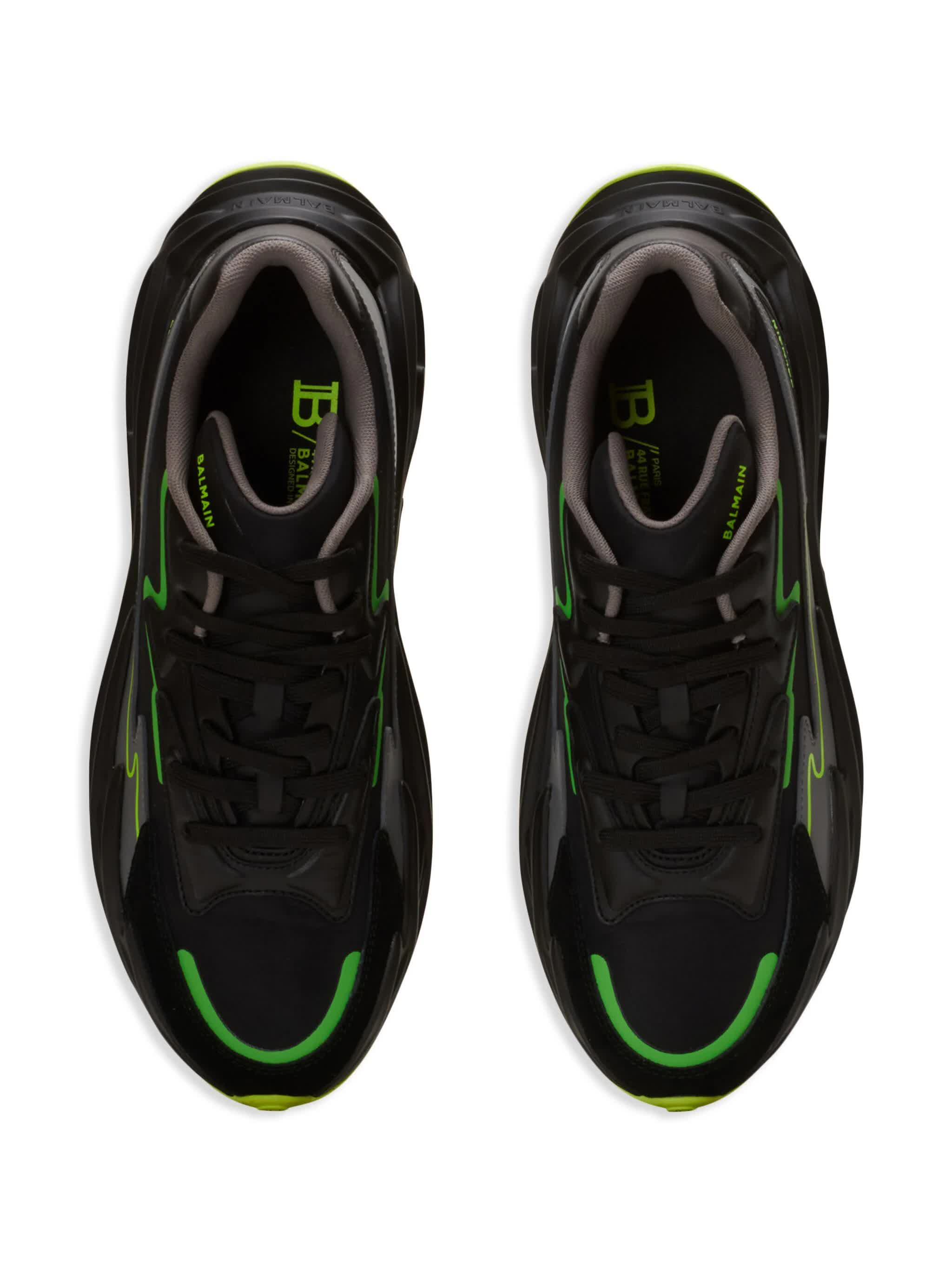 BALMAIN Men's Run-Row Leather Sneakers