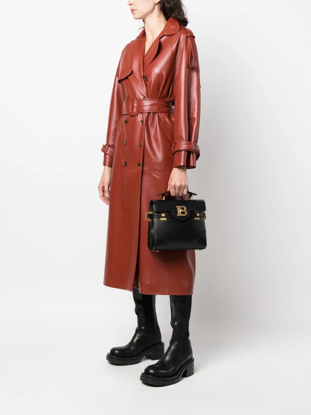 BALMAIN B-BUZZ 23 Calfskin Handbag - Mini Style