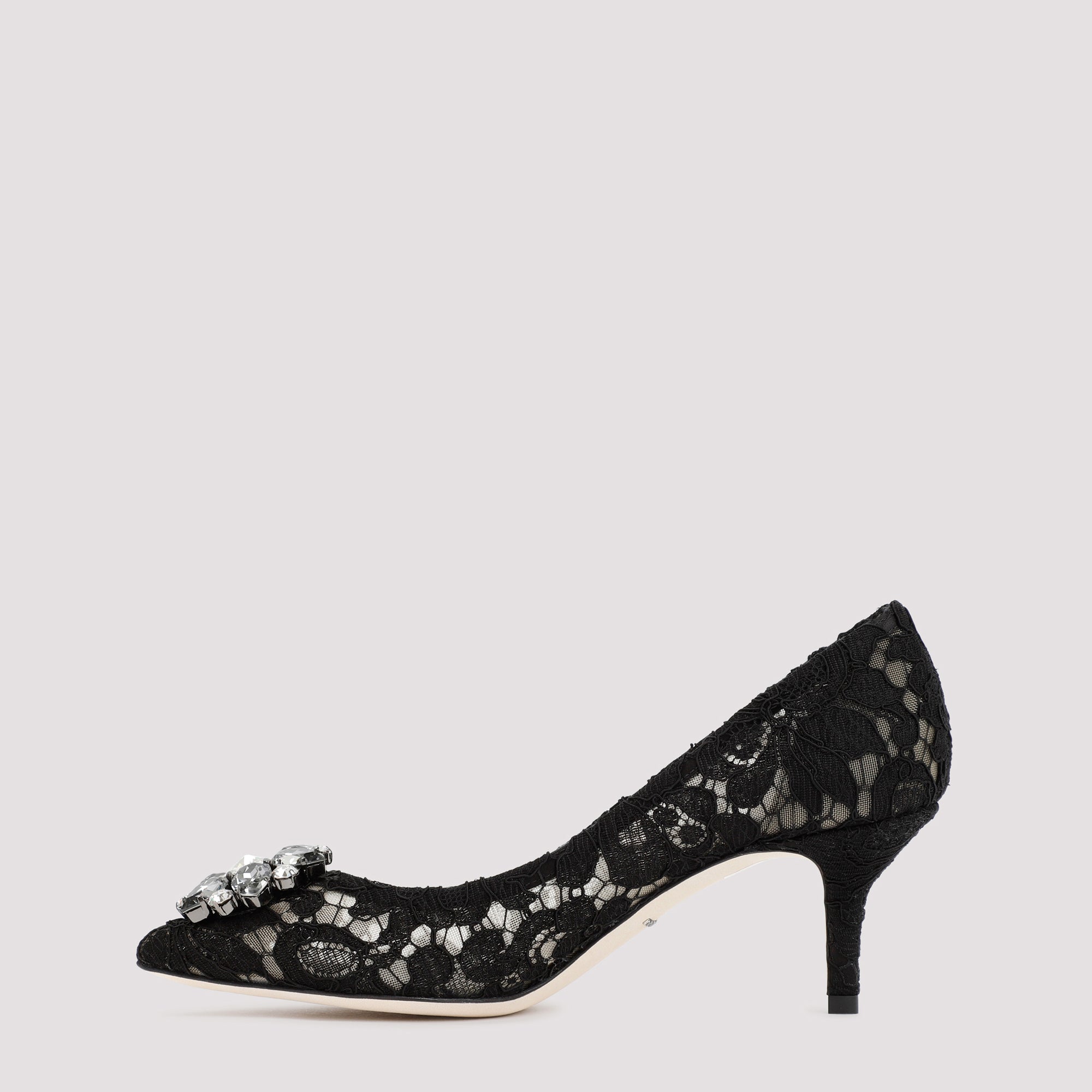 DOLCE & GABBANA Elegant Lace Pumps with Crystal Accents - 6cm Heel