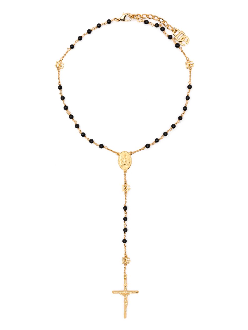 DOLCE & GABBANA Bijoux Rosary-Style Necklace with Cross Pendants - 45 + 5 cm