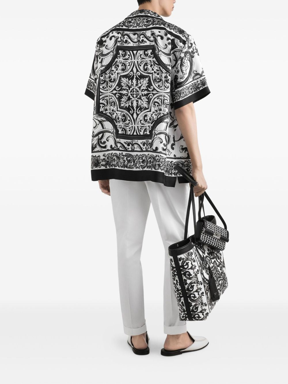 DOLCE & GABBANA Silk Twill Hawaii Shirt for Men - FW25