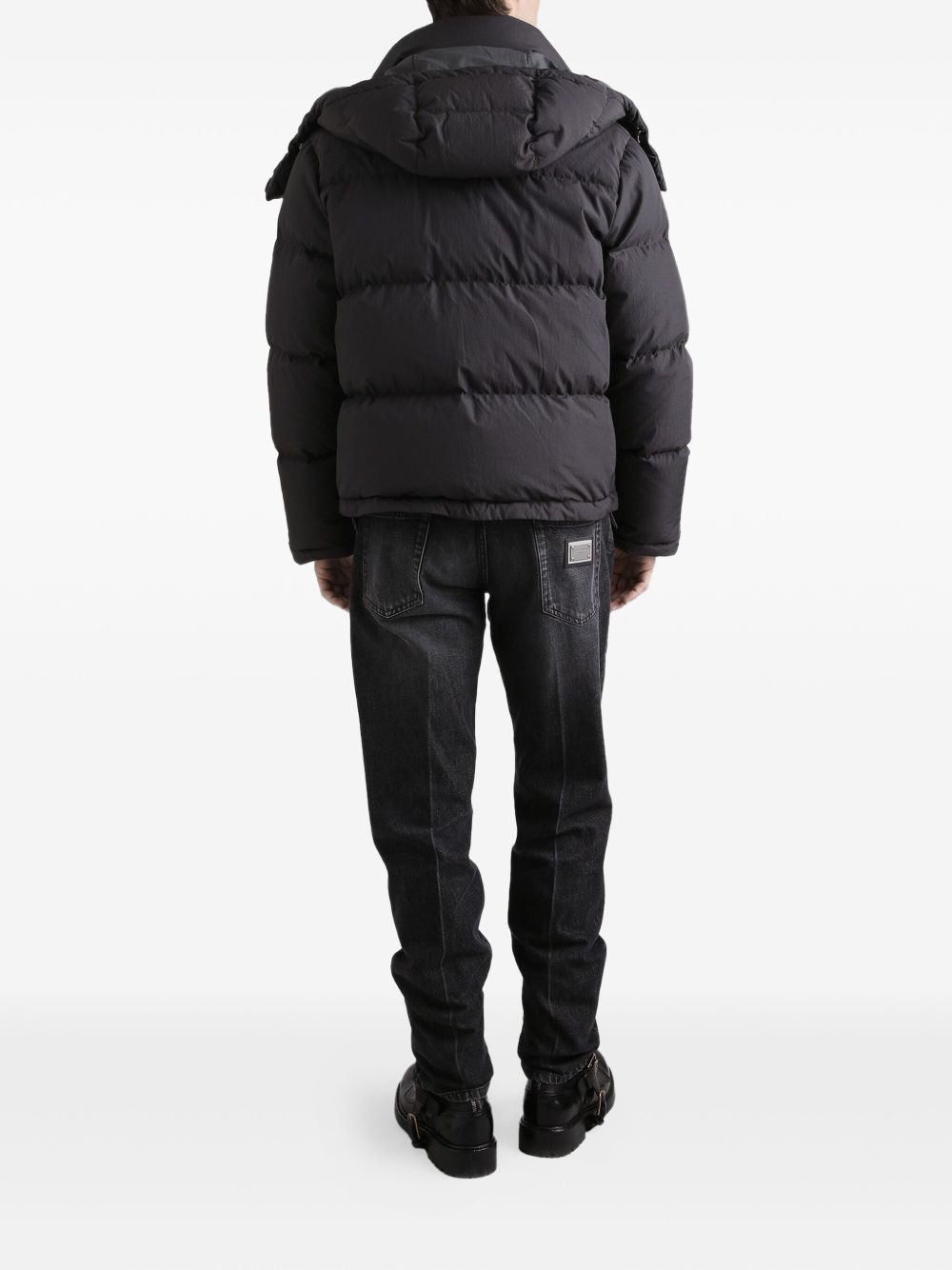DOLCE & GABBANA Quilted Down Jacket with Cozy Hood for Men