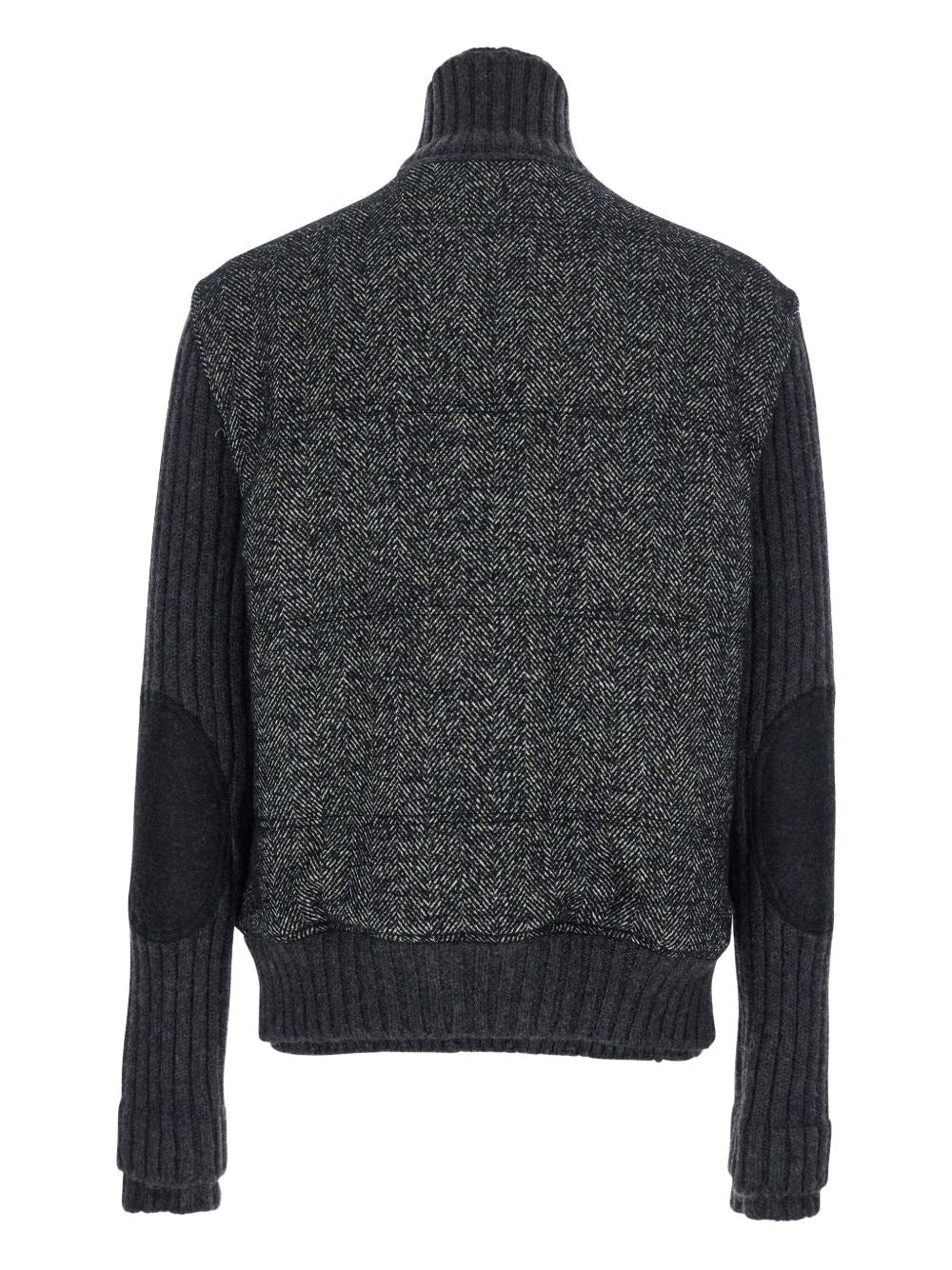 DOLCE & GABBANA Stylish Houndstooth Pattern Padded Wool Jacket for Men