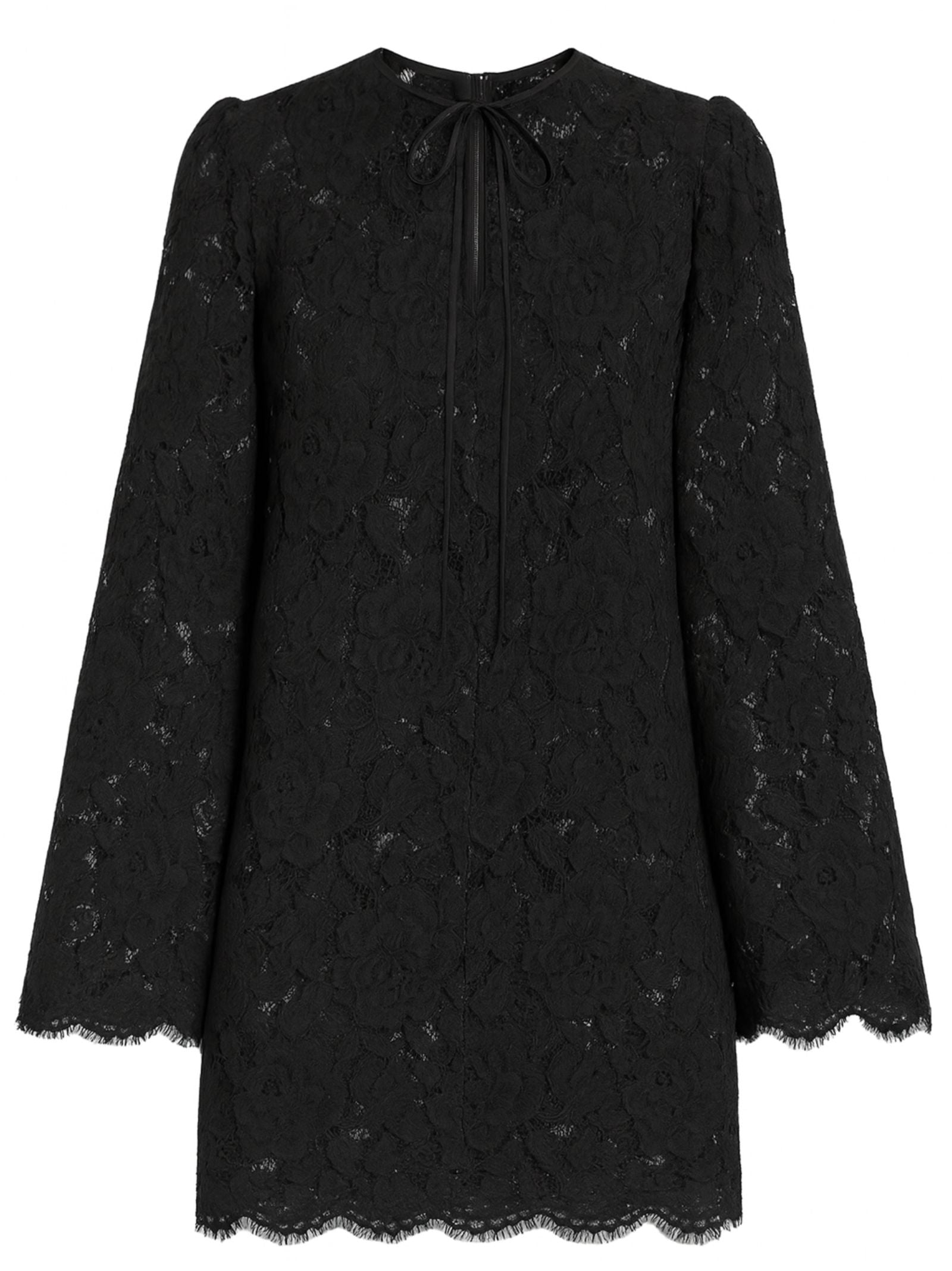 DOLCE & GABBANA Elegant Mini Cordonetto Lace Dress - Size 42 IT