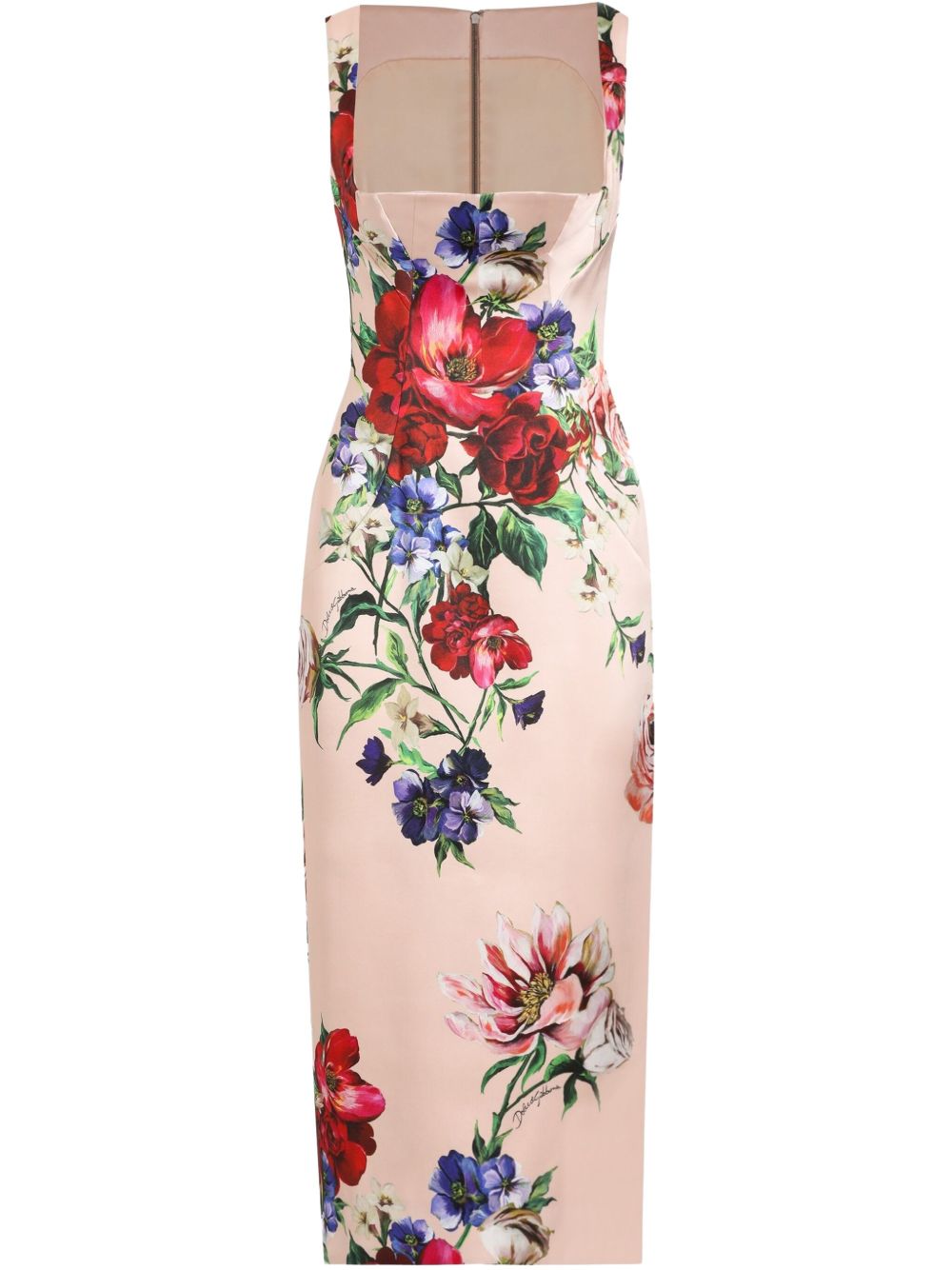 DOLCE & GABBANA Floral Print Midi Sheath Dress for Women
