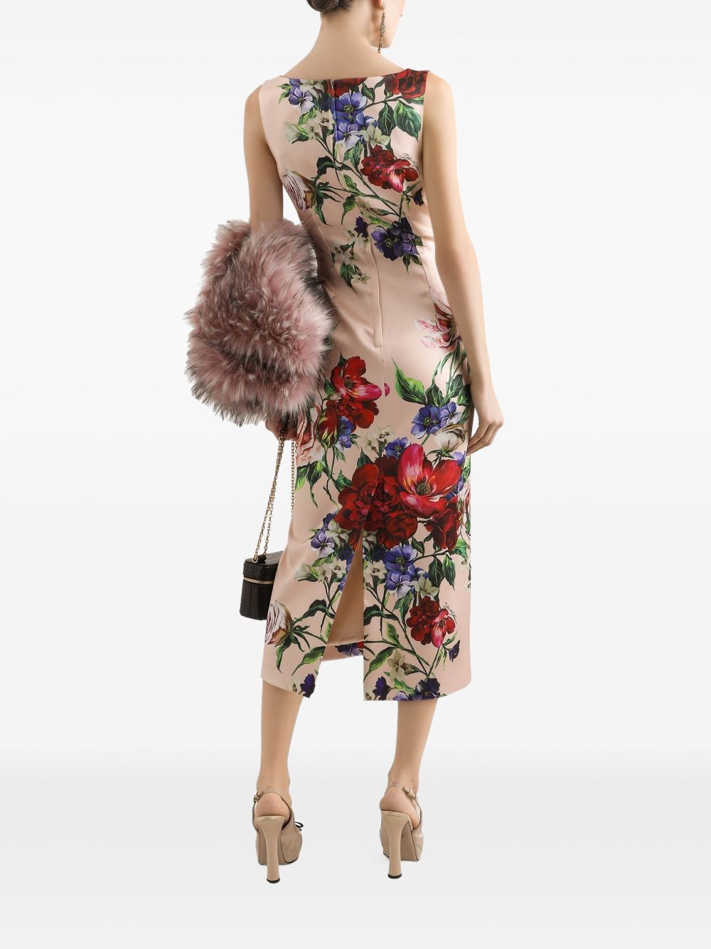 DOLCE & GABBANA Floral Print Midi Sheath Dress for Women