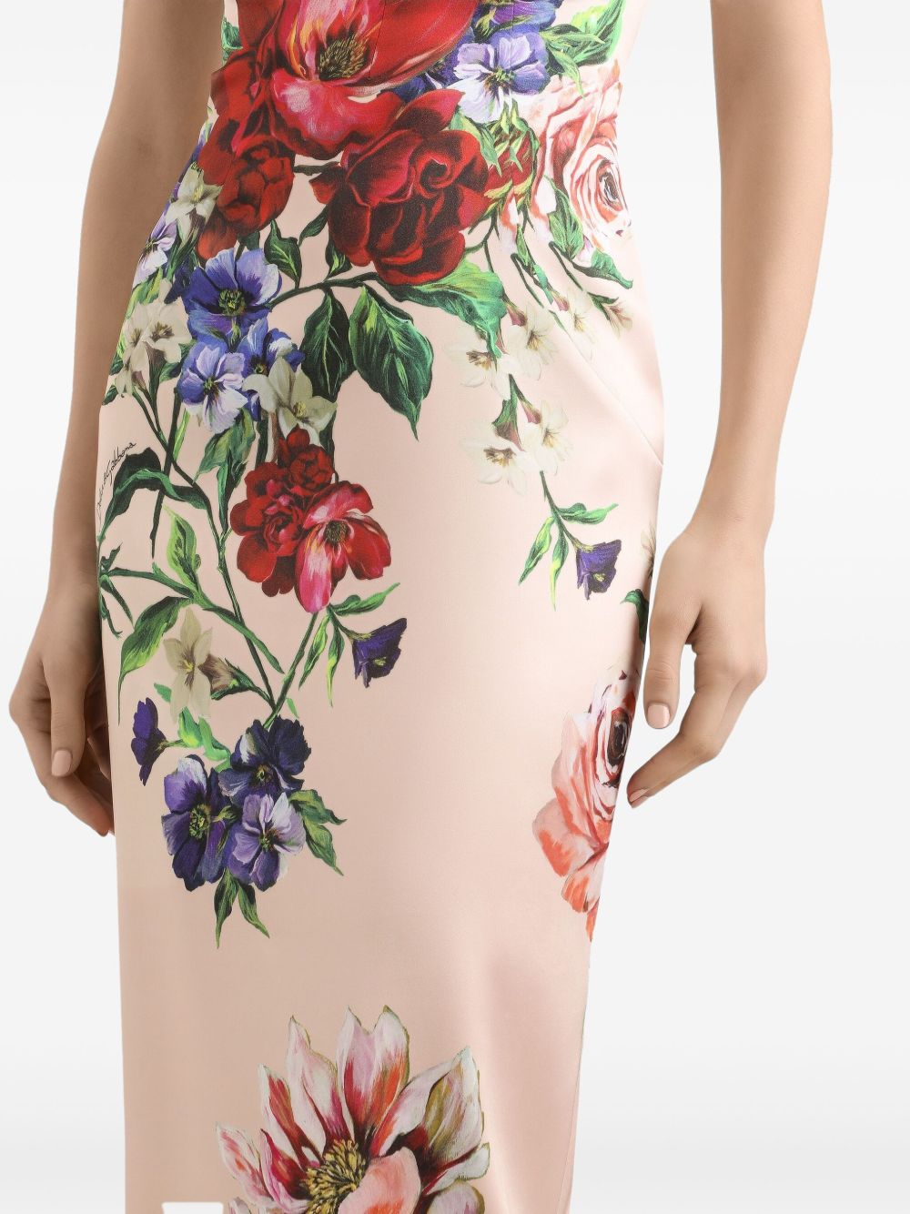 DOLCE & GABBANA Floral Print Midi Sheath Dress for Women