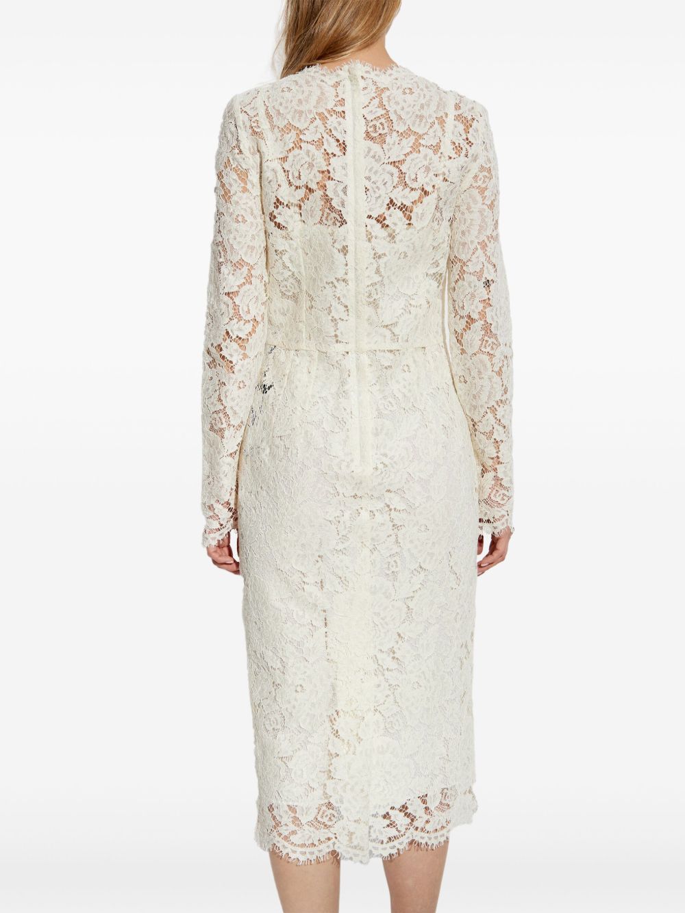 DOLCE & GABBANA Elegant Long-Sleeved Lace Midi Dress for Women