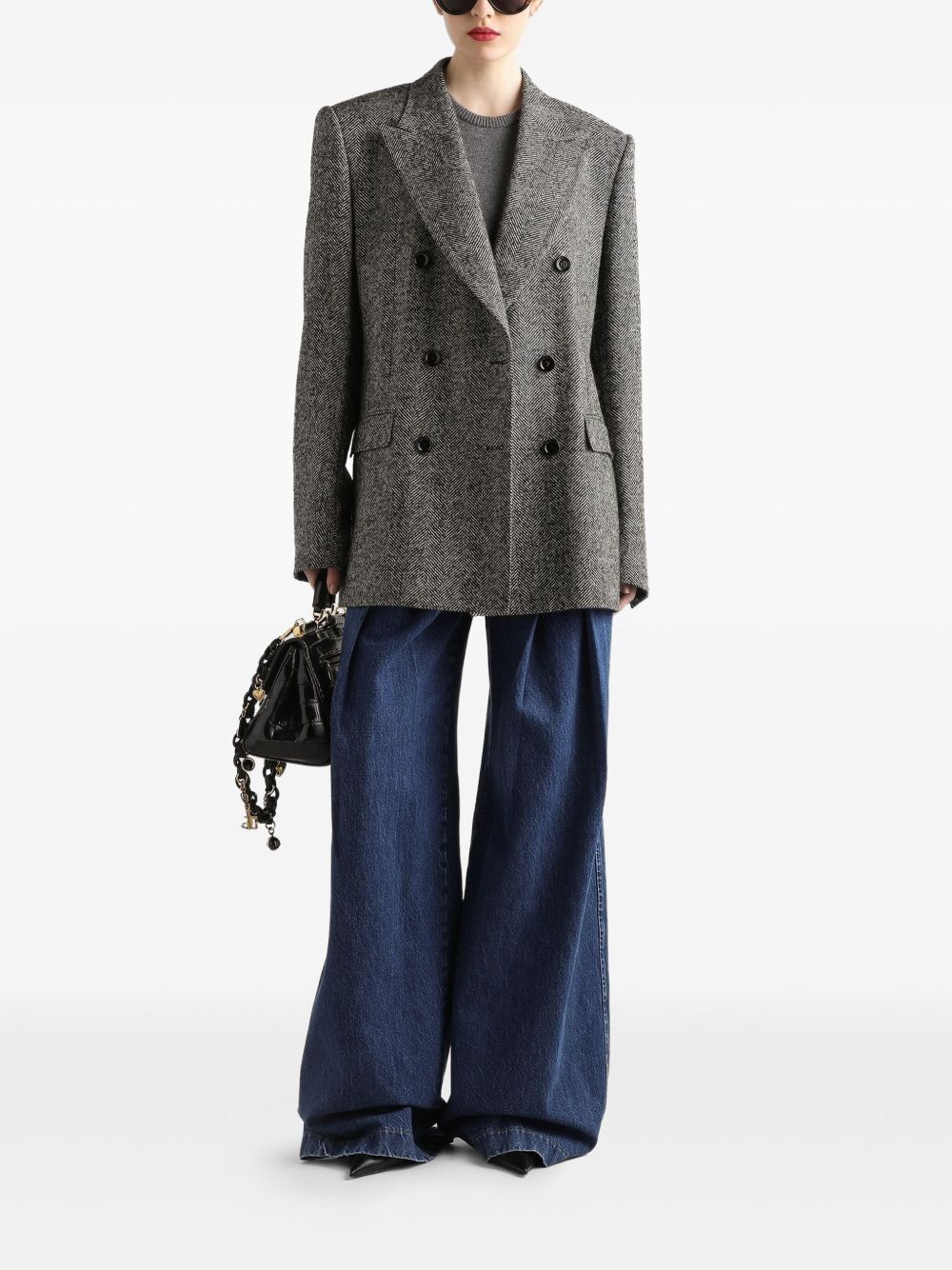 DOLCE & GABBANA Chic Wide-Leg Jeans with Central Crease