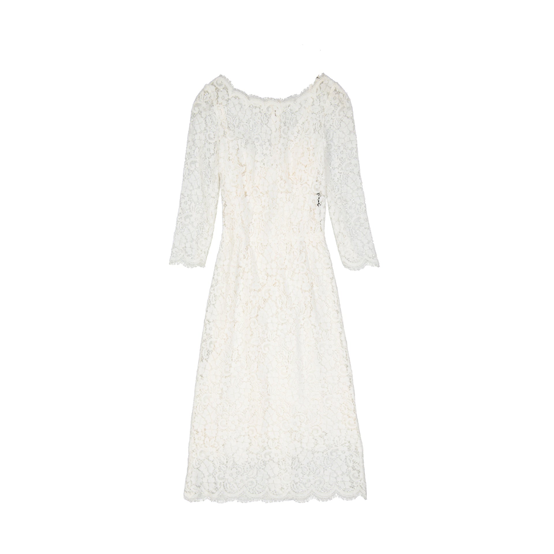 DOLCE & GABBANA Lace Dress with Crystal Embellishments