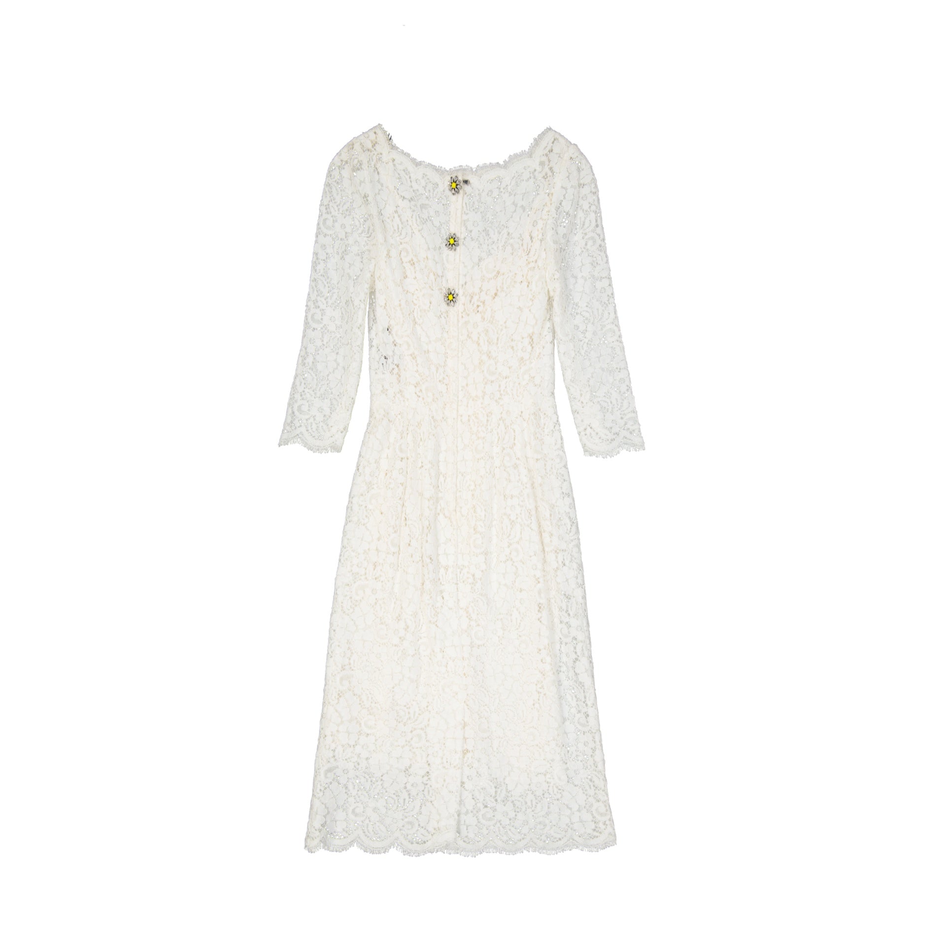 DOLCE & GABBANA Lace Dress with Crystal Embellishments
