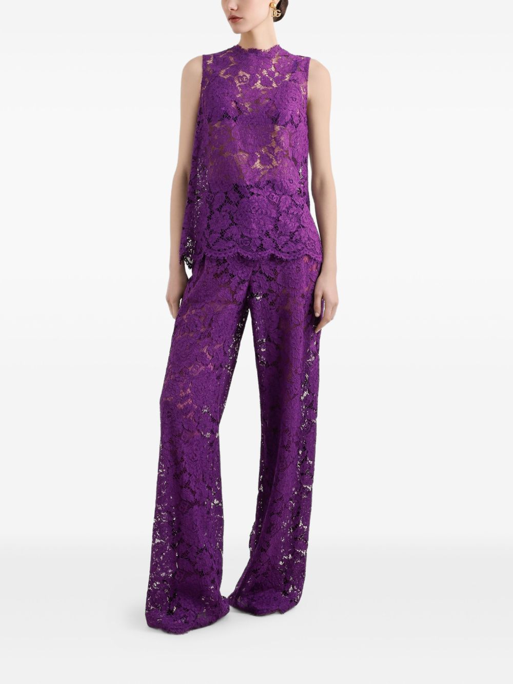 DOLCE & GABBANA Wide-Leg Trousers Size 40 IT