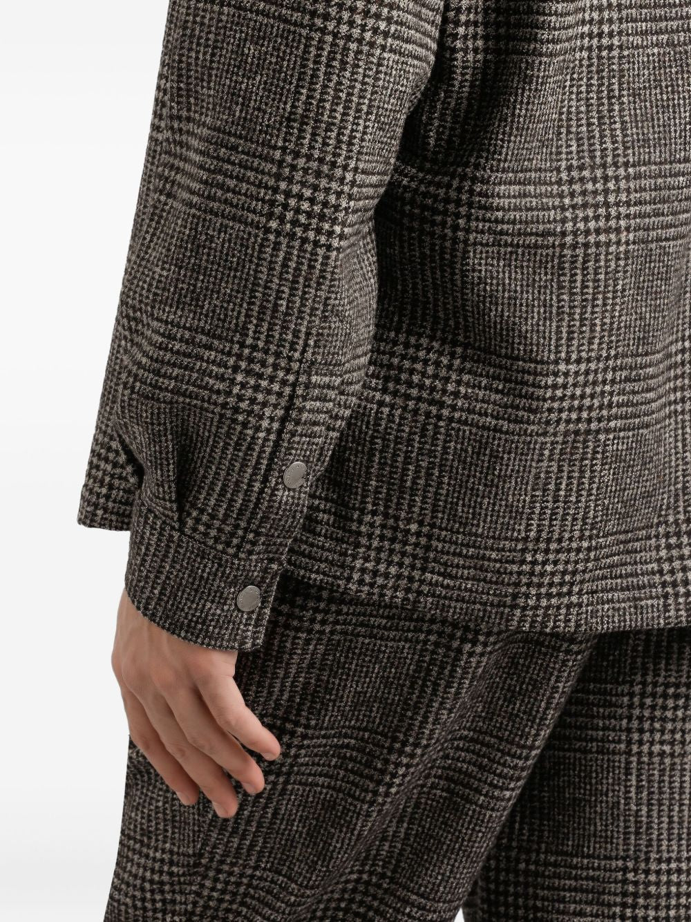 DOLCE & GABBANA Oversized Prince of Wales Pattern Shirt for Men