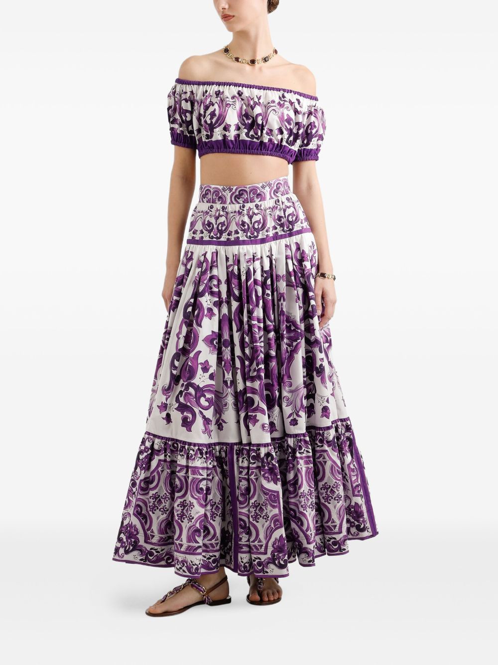 DOLCE & GABBANA Vibrant Print Long Skirt - IT 40 Fit