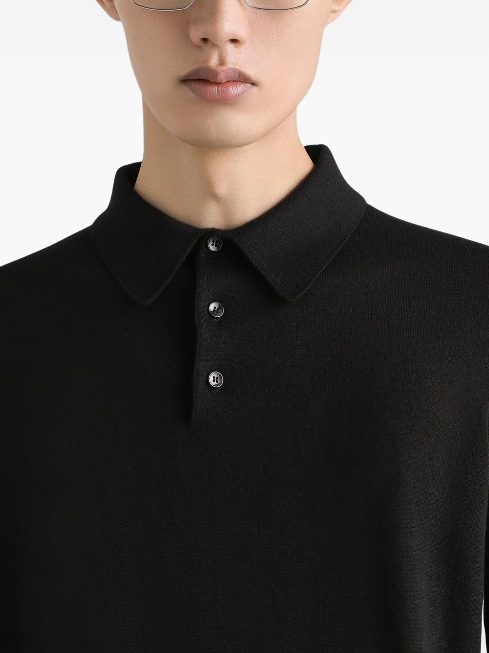 DOLCE & GABBANA Elegant Cashmere Long-Sleeved Polo Shirt - Fall Winter 25/26