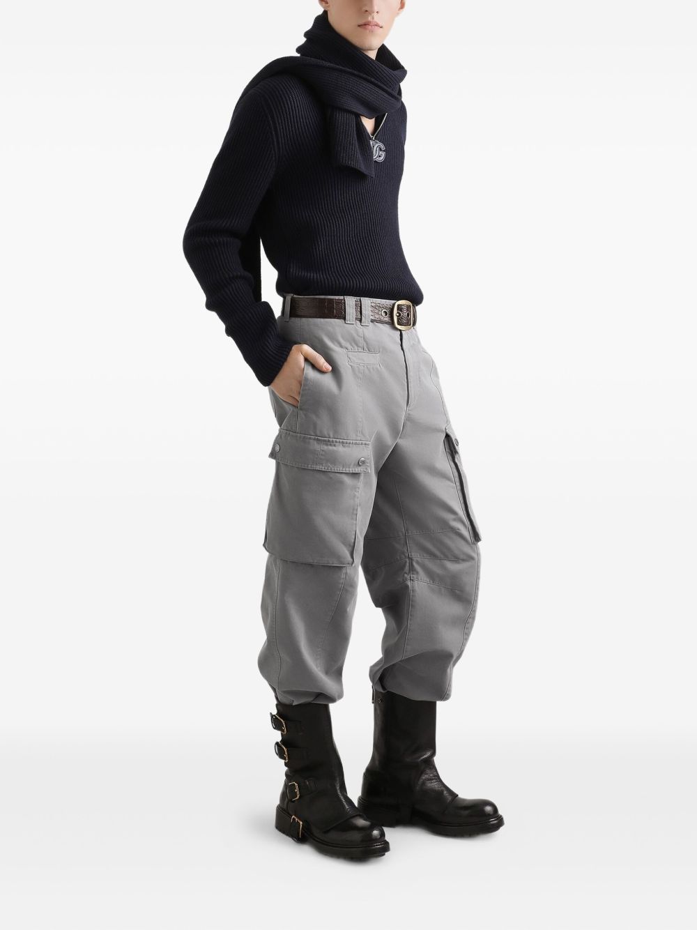 DOLCE & GABBANA Men's Half-Zip Ribbed Sweater