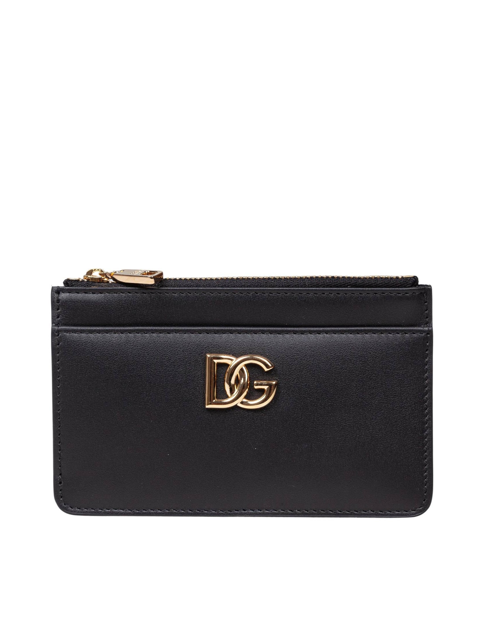 DOLCE & GABBANA Mini Leather Card Holder with DG Logo